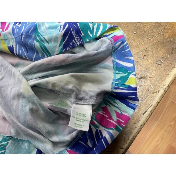 Lilly Pulitzer Dress Womens L Blue Tropical Sophie Light as a Feather UPF 50+ - Picture 9 of 10